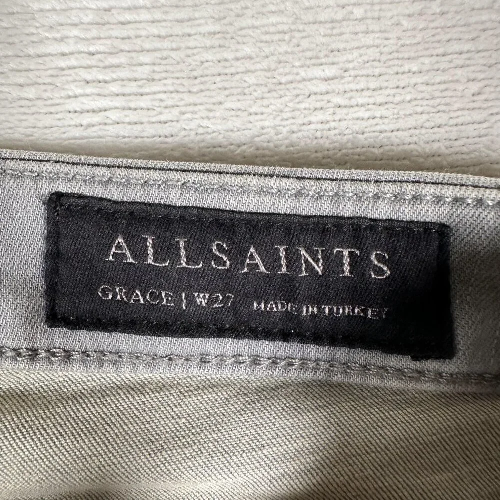 All Saints Grace Jeans Women Size W27 L29 Gray Skinny Denim Cotton Blend GUC - Picture 7 of 10